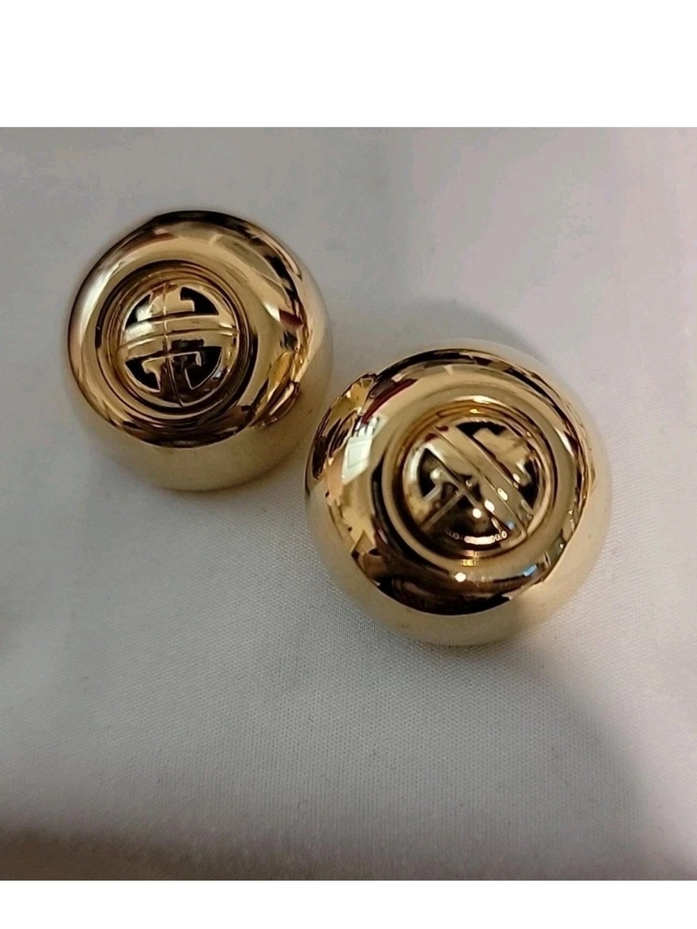 Givenchy Gold Round Logo Earrings